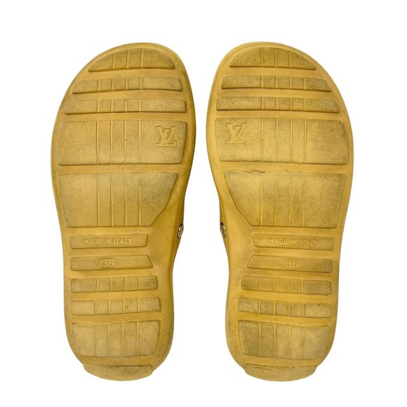 LOUIS VUITTON Vintage Monogram Logo Slide Sandals #36 US 6 Brown Rubber [103925] - Picture 13 of 13